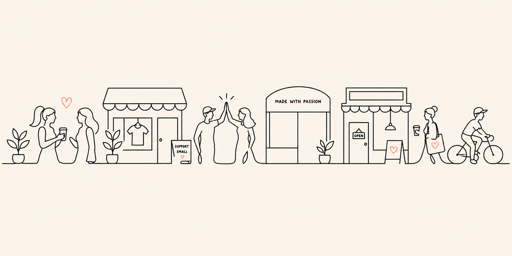 A connected community of small business storefronts, founders, and neighbours